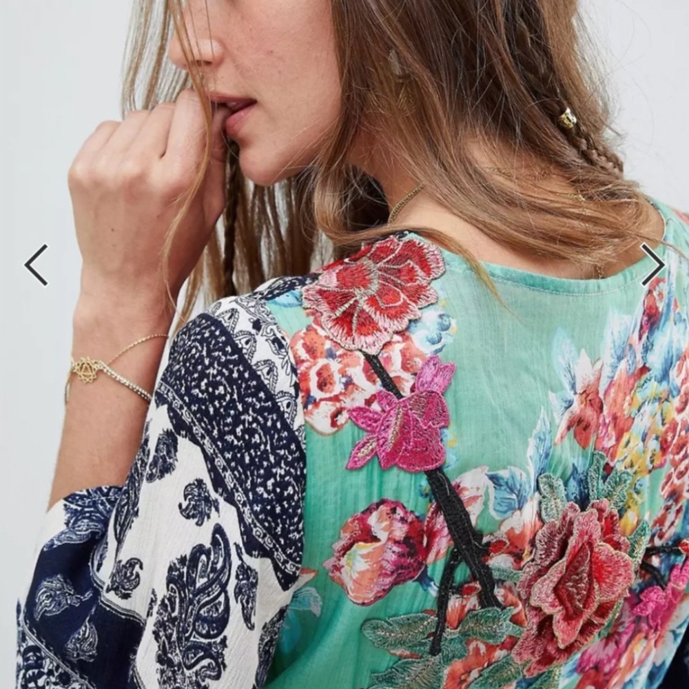 Aratta Silent Journey Embroidered Floral Anthropologie Maxi Dress Size Small - Picture 2 of 10